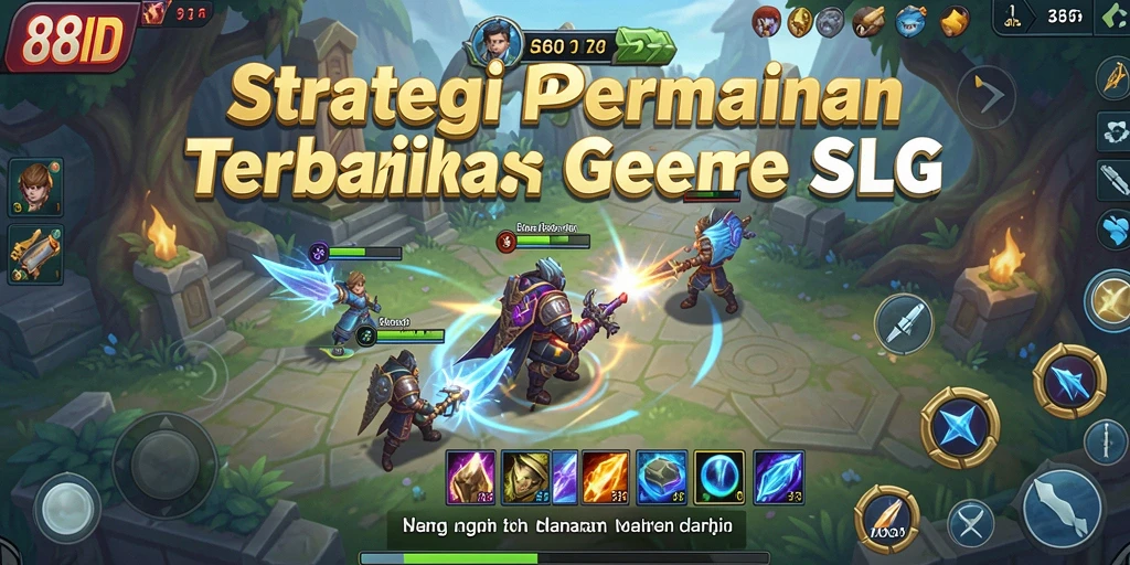 Screenshot utama 88ID menampilkan aksi pertempuran strategi yang dinamis.
