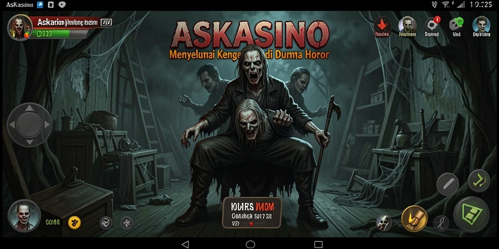 Screenshot menunjukkan suasana gameplay yang menyeramkan dan menegangkan di ASKASINO.
