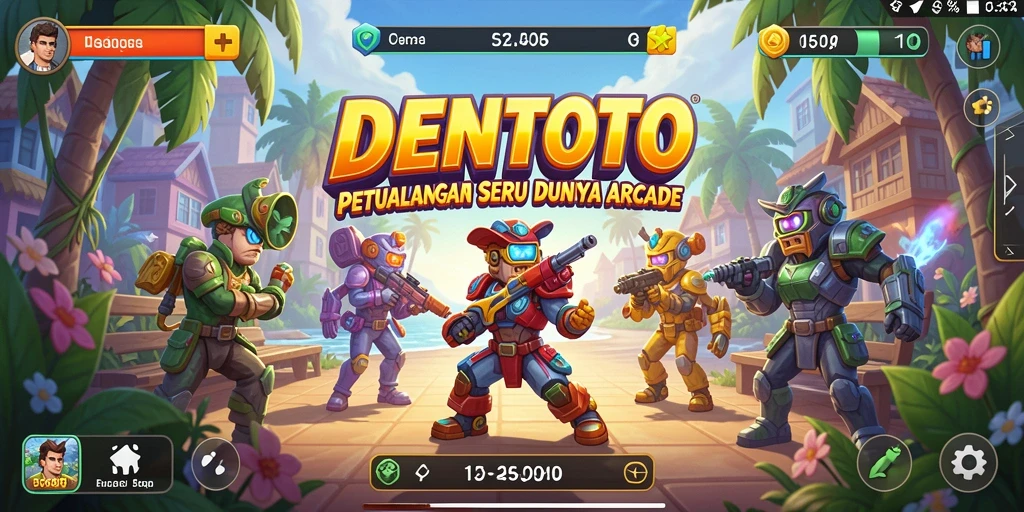 Screenshot gameplay DENTOTO yang menunjukkan aksi seru dalam arcade.