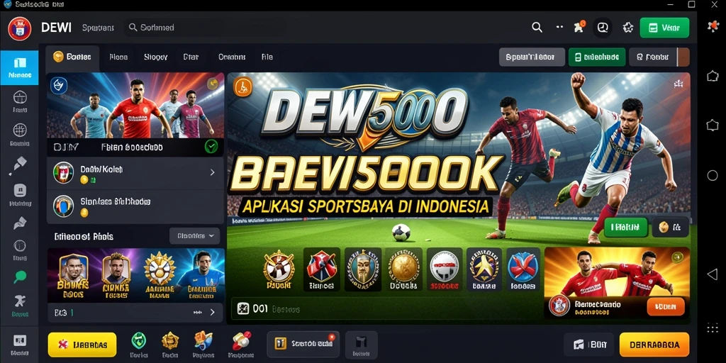 Screenshot DEWI5000 yang menunjukkan pengalaman taruhan olahraga yang mendebarkan.