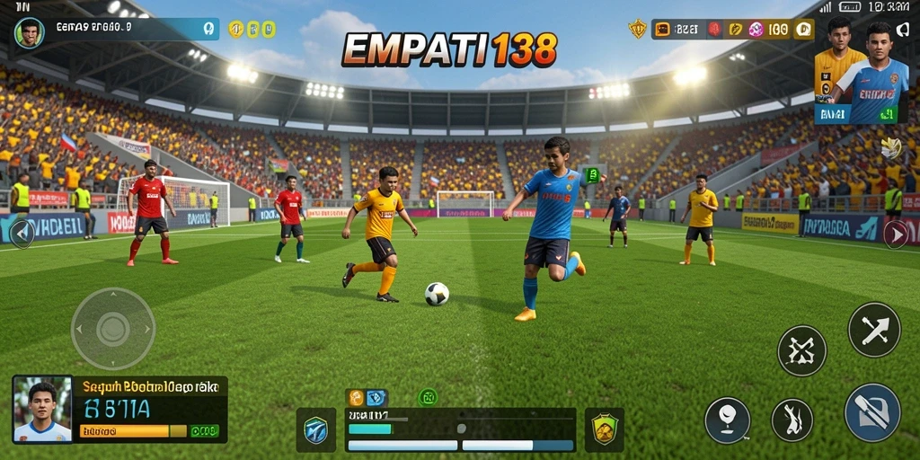 Gameplay menarik sepak bola yang menegangkan dan seru.