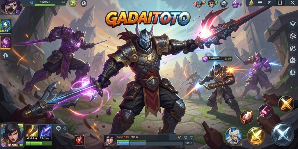 Screenshot gameplay seru dari GADAITOTO yang menunjukkan pertarungan intens.