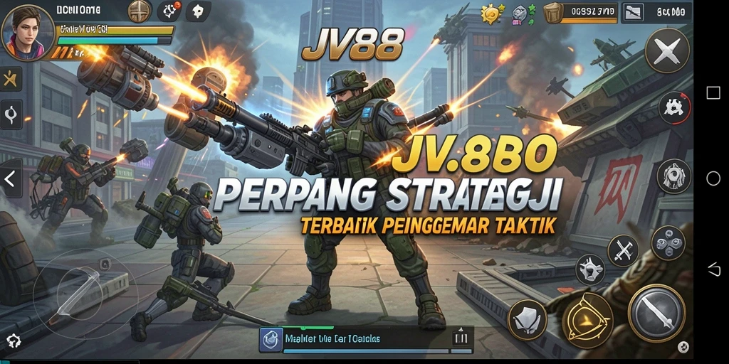 Tangkapan layar utama JV88 menampilkan pertempuran strategis yang mendebarkan.