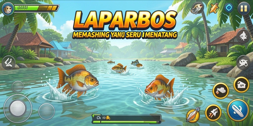 Screenshot LAPARBOS menunjukkan aksi seru saat memancing di lokasi menakjubkan.