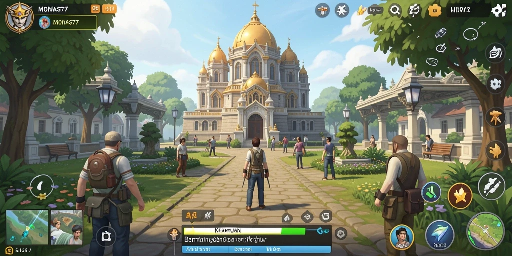 Screenshot menunjukkan gameplay seru dan interaktif dari MONAS77.