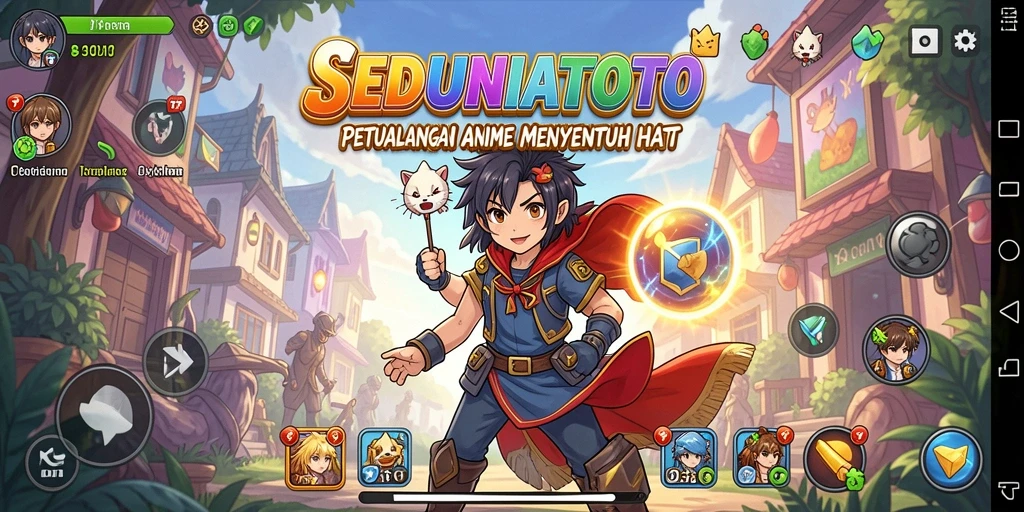 Screenshot gameplay menarik dari SEDUNIATOTO yang menunjukkan pertarungan karakter Anime.