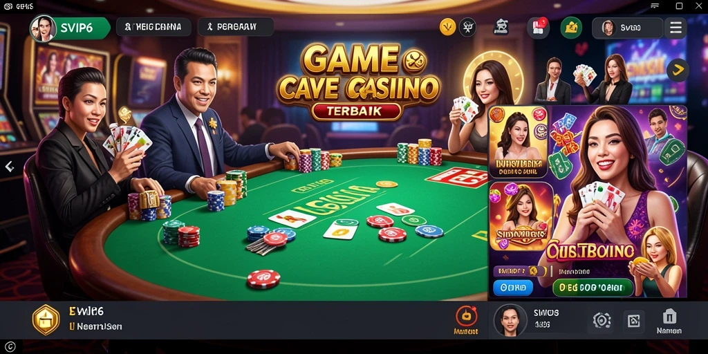 Screenshot gameplay SVIP6 menunjukkan dealer langsung dan interaksi pemain.