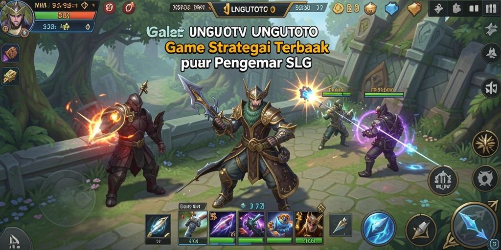 Screenshot gameplay UNGUTOTO yang menampilkan pertarungan strategis.