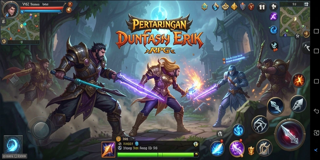 Screenshot gameplay <strong>VV62</strong> yang menunjukkan pertarungan darah dan keterampilan unik.