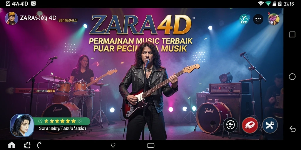 Screenshot gameplay ZARA4D yang menunjukkan berbagai tantangan musik.